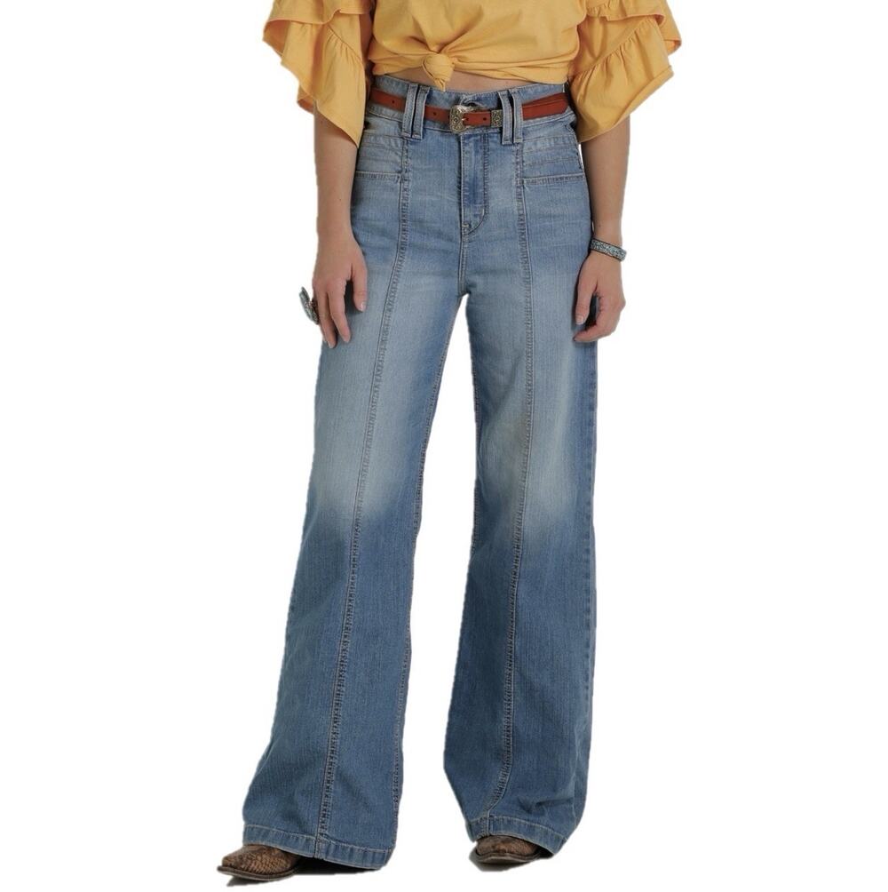 Cruel Denim Wide Leg Jeans Size 30/9 Short Light Stonewash Western Cowgirl Rodeo